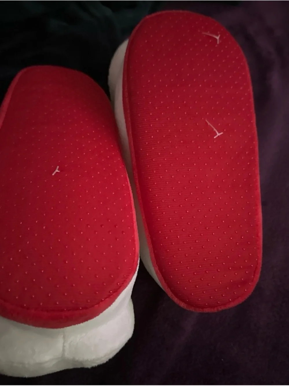Sanrio Hello Kitty White and Red Plush Kids Slippers